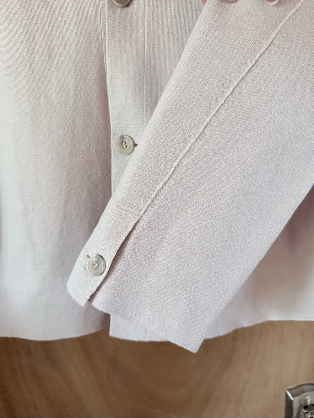 COS Milano Knit Linen Blend Blazer Jacket Light Beige Relaxed Men's Medium NWT - Picture 6 of 14